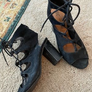 Black lace up heels